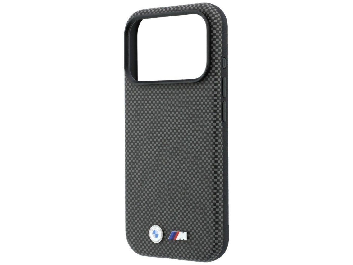 BMW M Quadrille Kevlar Metal Logo MagSafe Case for iPhone 17 Pro Max / 18 Pro Max - Gray