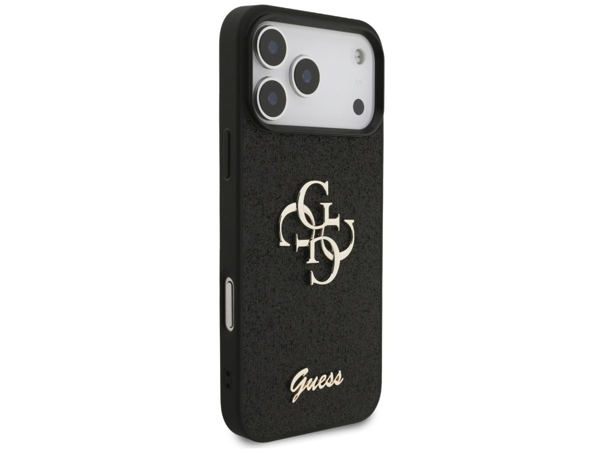 Capa Guess Fixed Glitter Big 4G para iPhone 17 Pro Max / 18 Pro Max - Preta