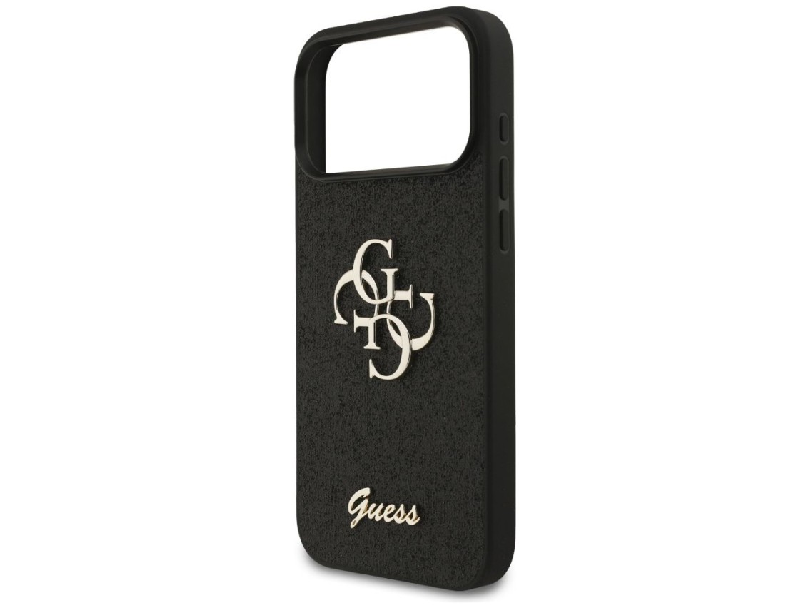 Capa Guess Fixed Glitter Big 4G para iPhone 17 Pro Max / 18 Pro Max - Preta