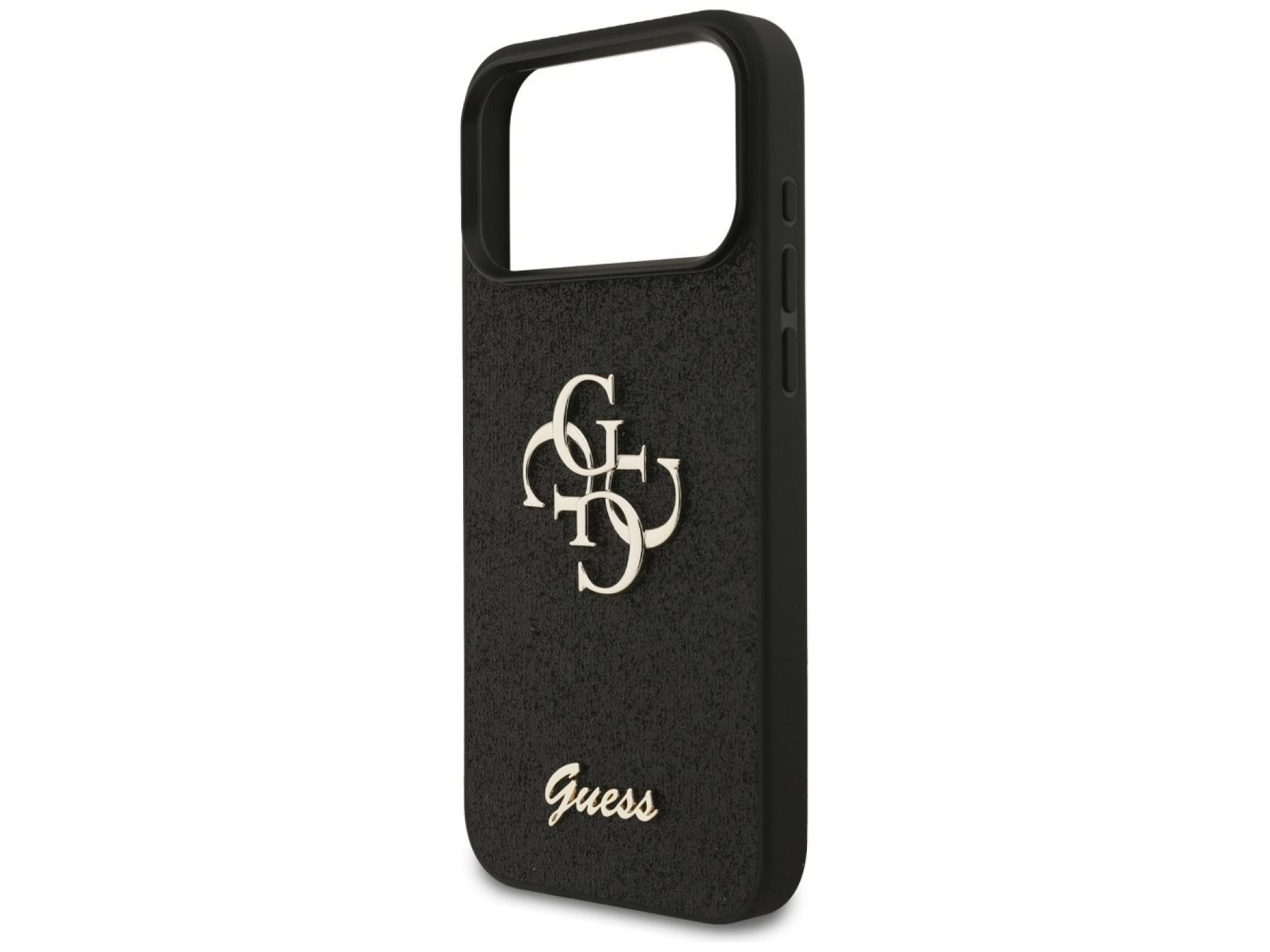 Capa Guess Fixed Glitter Big 4G para iPhone 17 Pro Max / 18 Pro Max - Preta