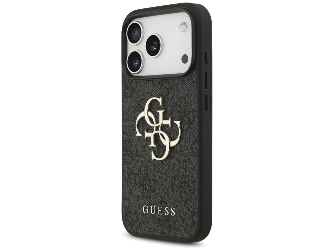 Capa Guess 4G com logo grande para iPhone 17 Pro / 18 Pro - Preta