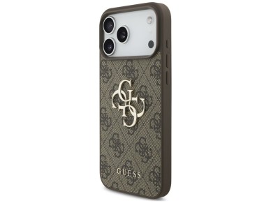 Capa Guess 4G com logo grande para iPhone 17 Pro / 18 Pro - Marrom