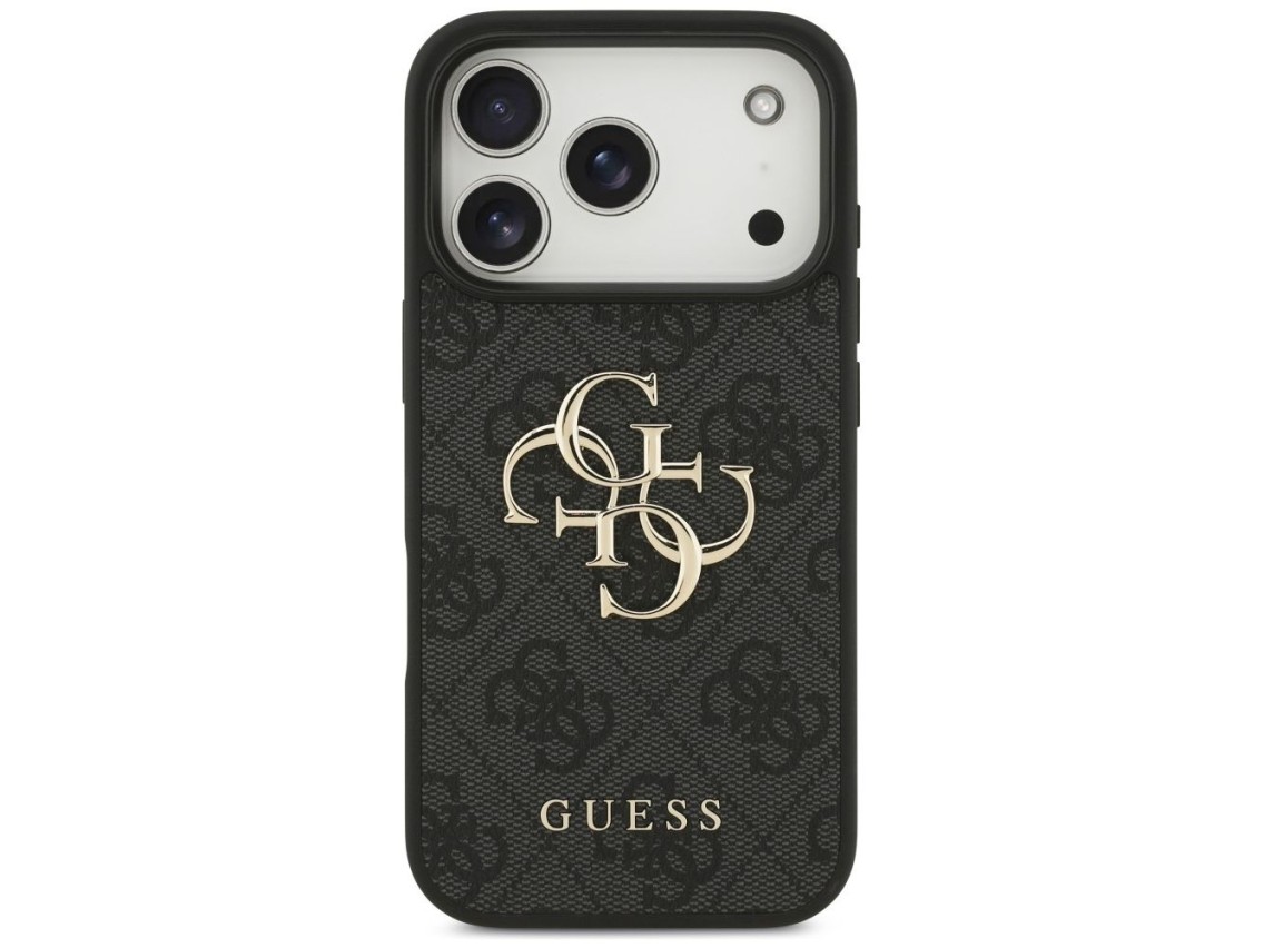 Capa Guess 4G com logo grande para iPhone 17 Pro / 18 Pro - Preta