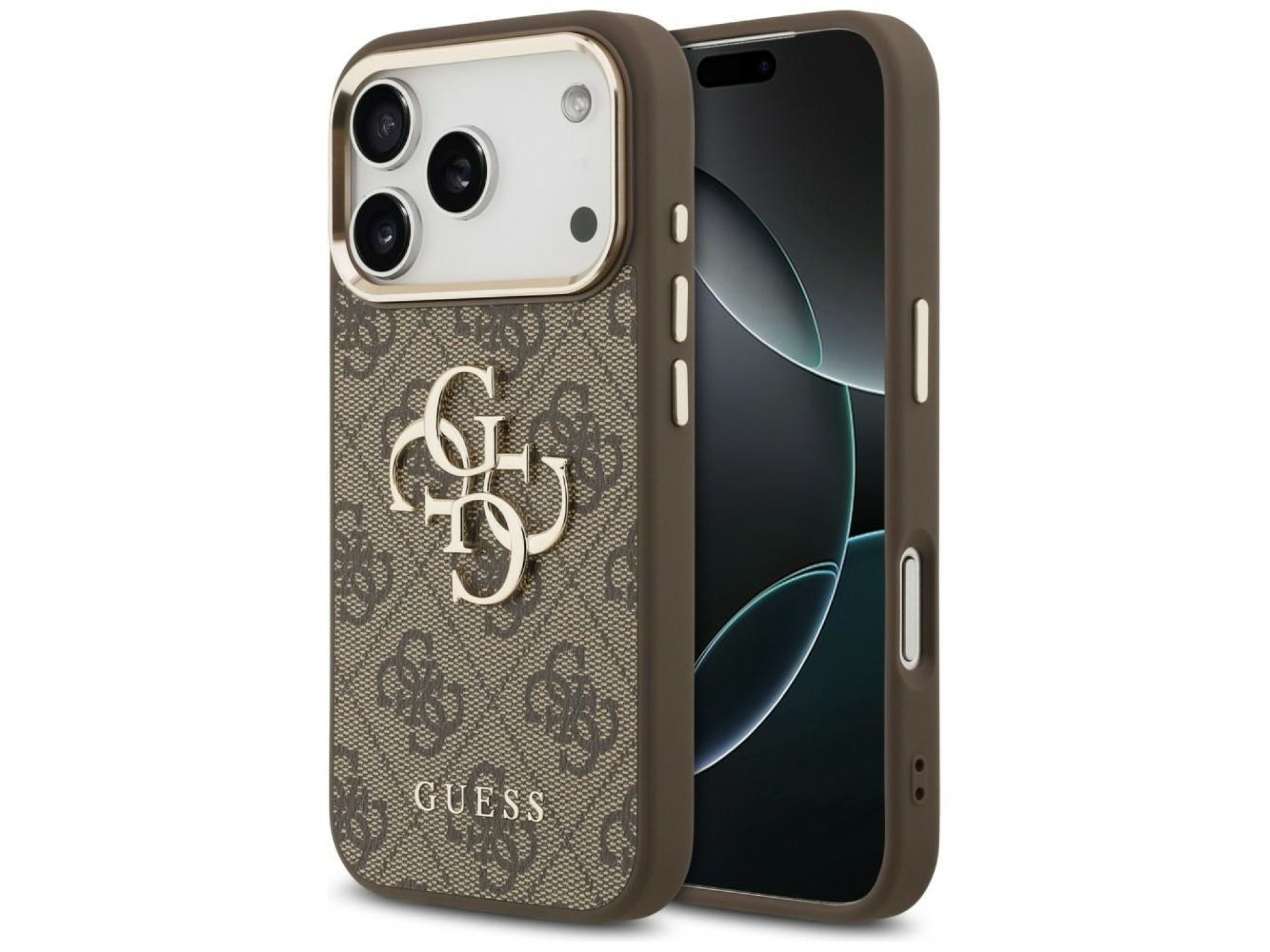 Guess 4G Big 4G Classic Logo Case for iPhone 17 Pro Max / 18 Pro Max - Brown and Gold