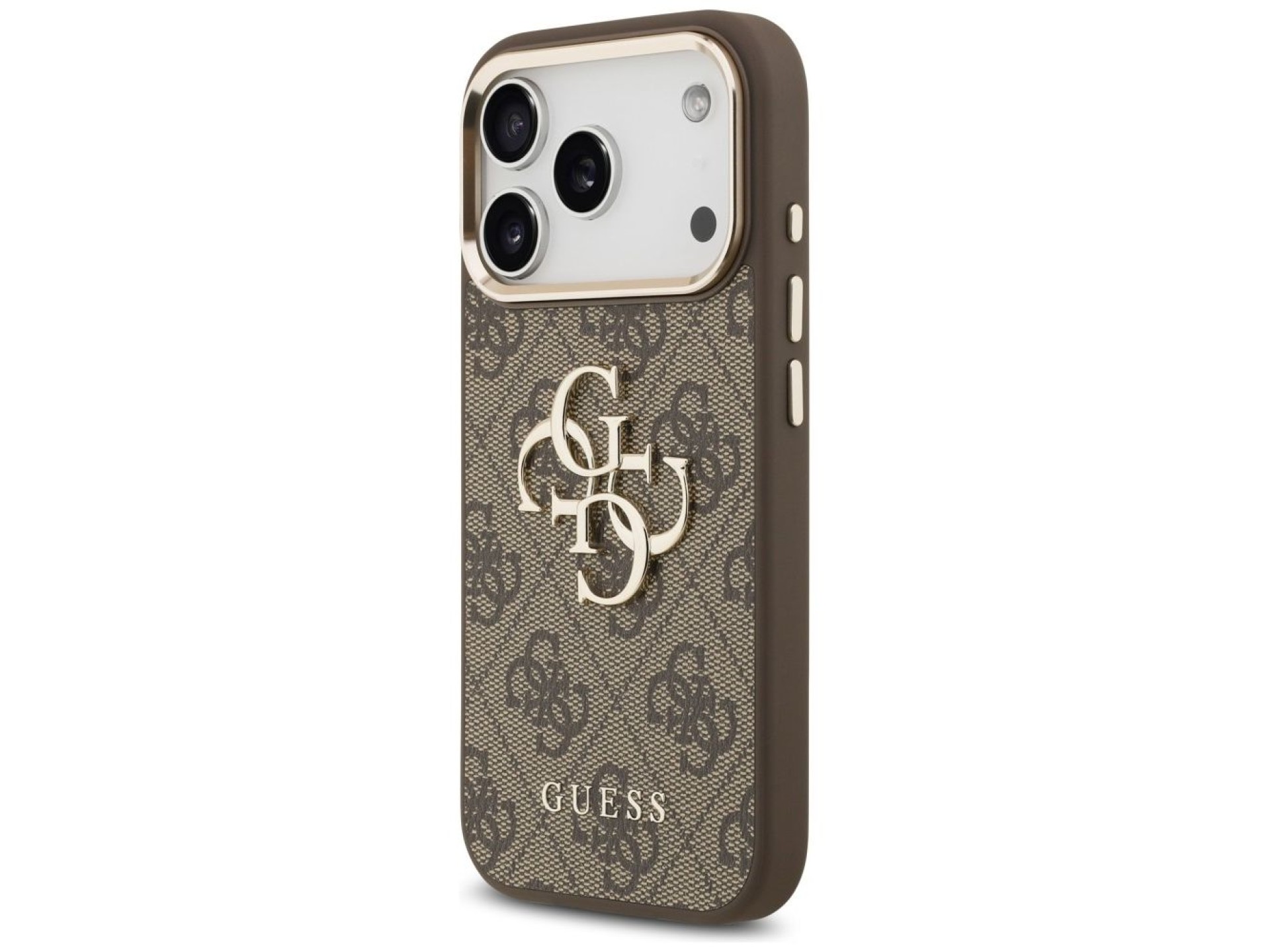 Guess 4G Big 4G Classic Logo Case for iPhone 17 Pro Max / 18 Pro Max - Brown and Gold