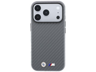 BMW M Carbon Metal Logo MagSafe Case for iPhone 17 Pro / 18 Pro - Gray