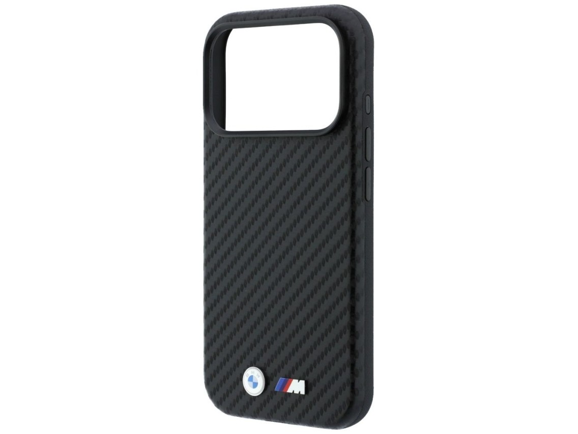 Funda BMW M Carbon Metal Logo MagSafe para iPhone 17 Pro / 18 Pro - Negra