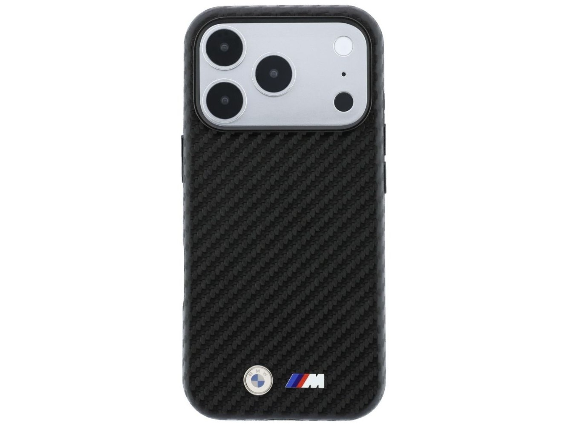 Funda BMW M Carbon Metal Logo MagSafe para iPhone 17 Pro Max / 18 Pro Max - Negra
