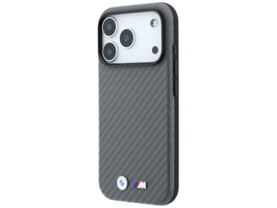 BMW M Carbon Metal Logo MagSafe Case for iPhone 17 Pro / 18 Pro - Gray