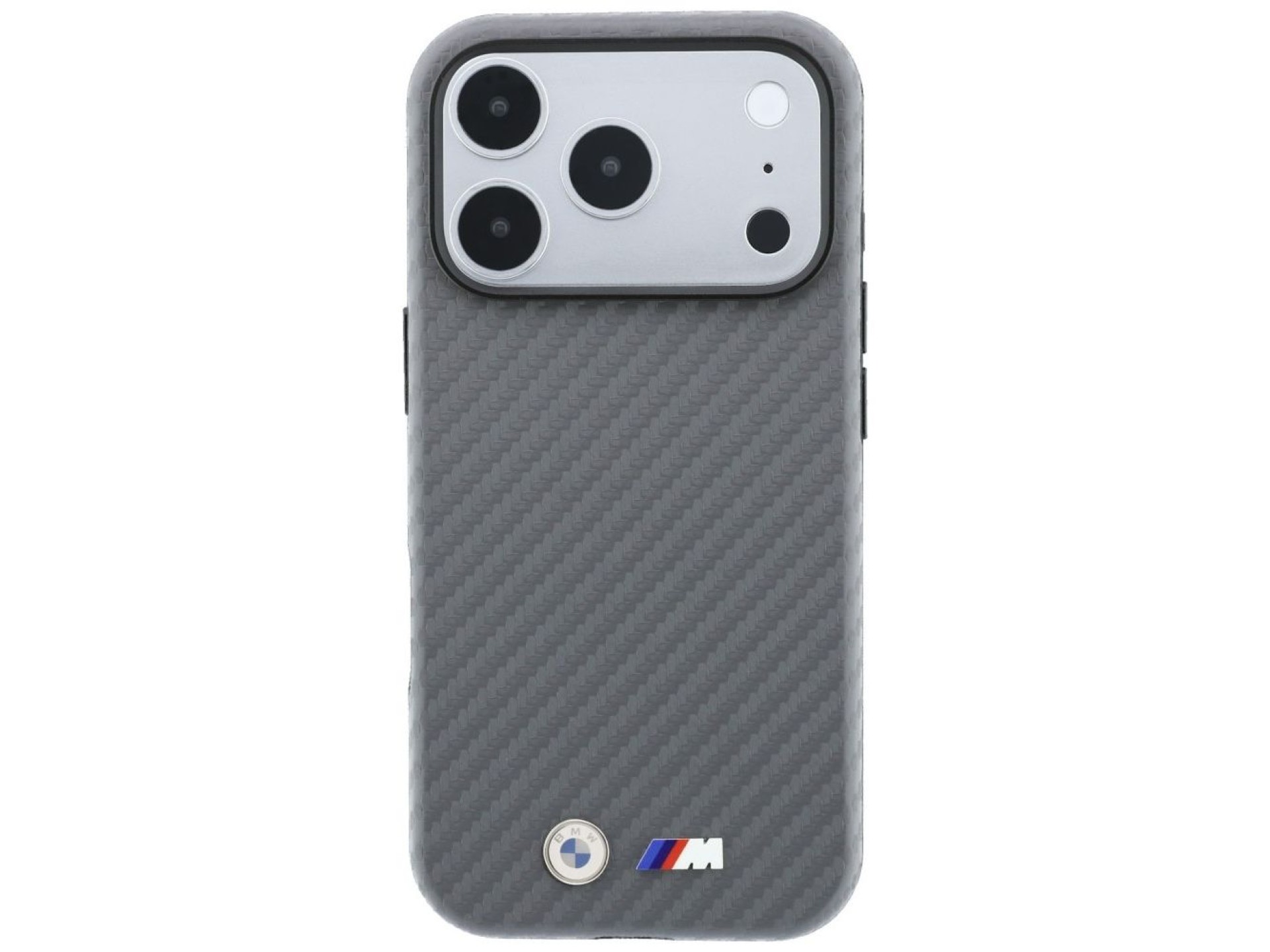 Funda BMW M Carbon Metal Logo MagSafe para iPhone 17 Pro / 18 Pro - Gris