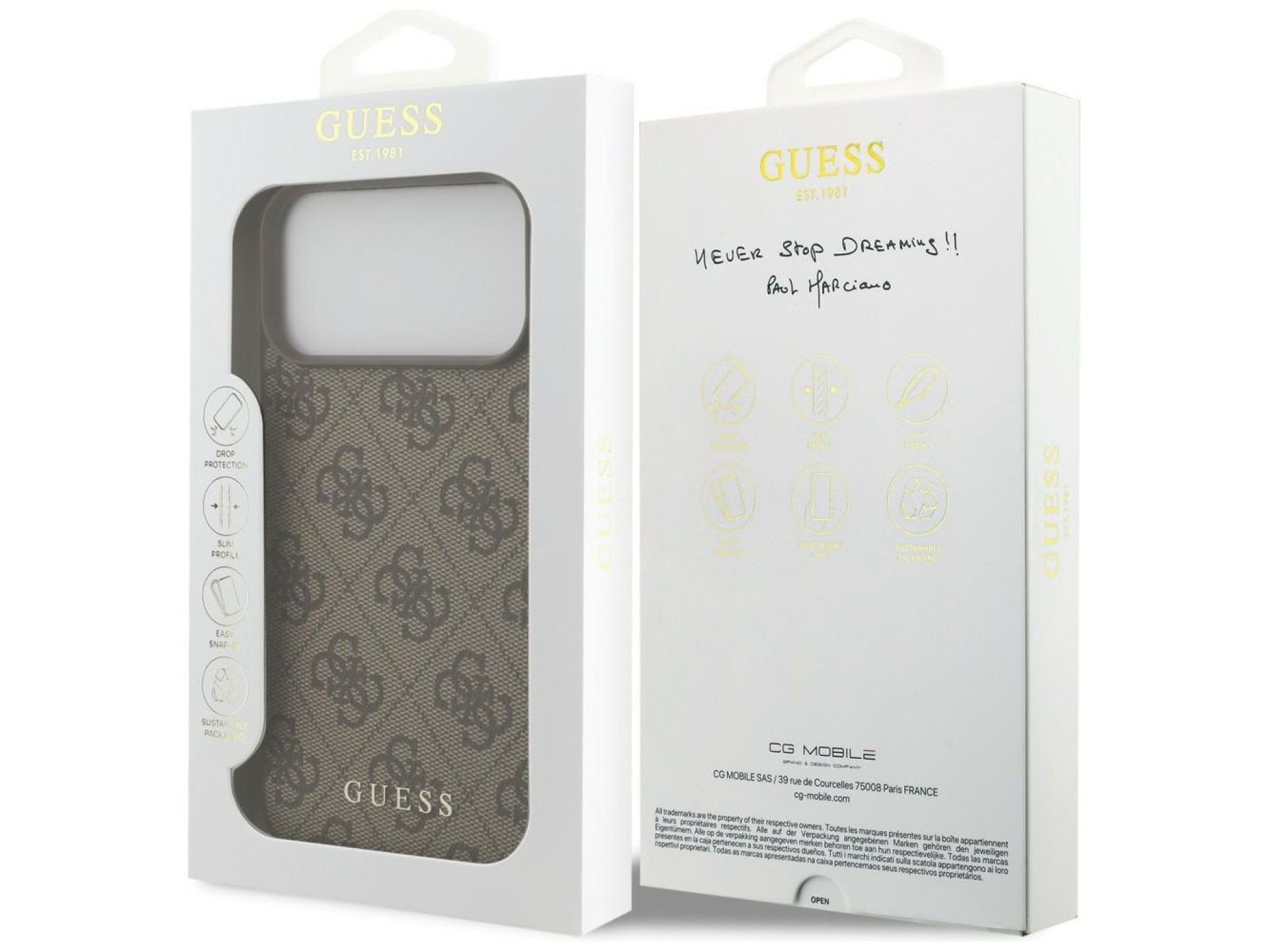 Funda Guess 4G Classic para iPhone 17 Pro Max / 18 Pro Max - Marrón