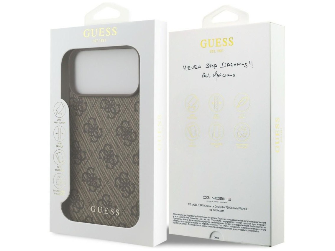 Capa Guess 4G Classic para iPhone 17 Pro Max / 18 Pro Max - Marrom