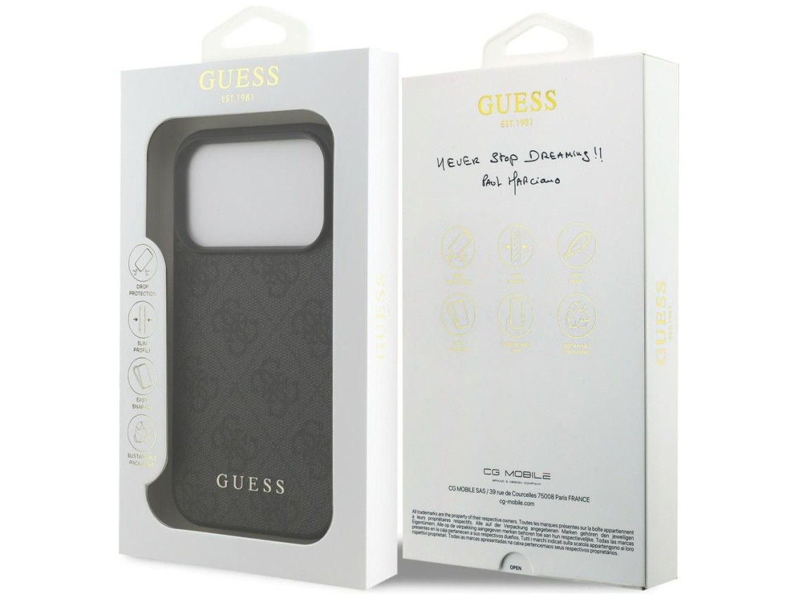Funda Guess 4G Classic para iPhone 17 Pro / 18 Pro - Negra