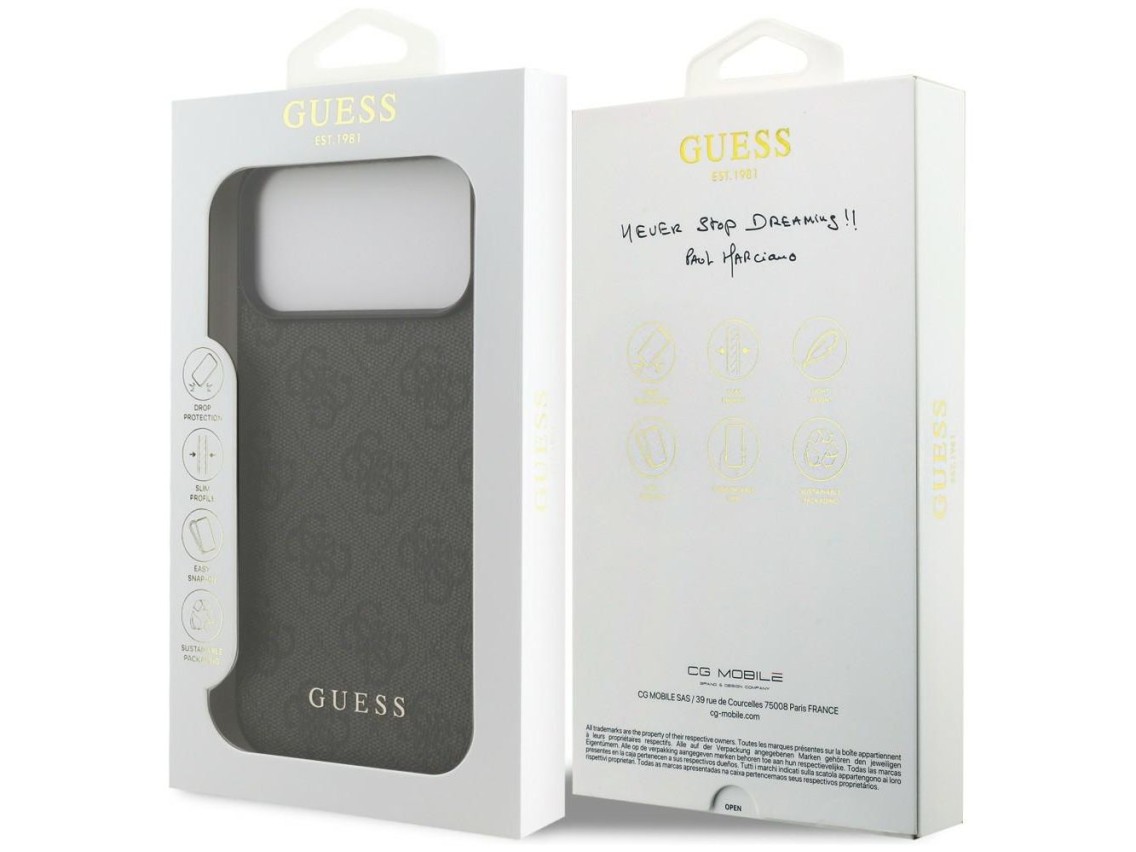 Capa Guess 4G Classic para iPhone 17 Pro Max / 18 Pro Max - preta