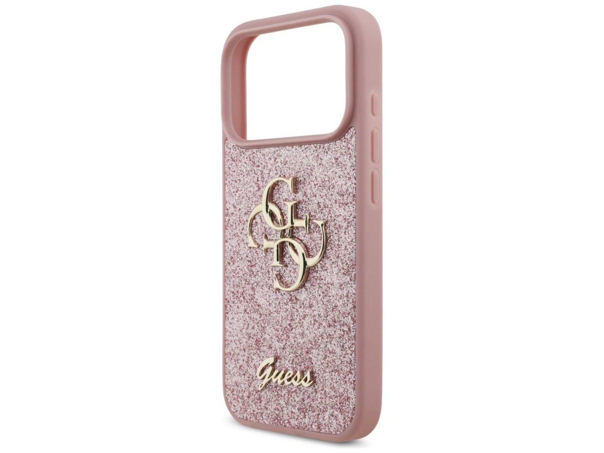 Capa Guess Fixed Glitter Big 4G para iPhone 17 Pro / 18 Pro - Rosa