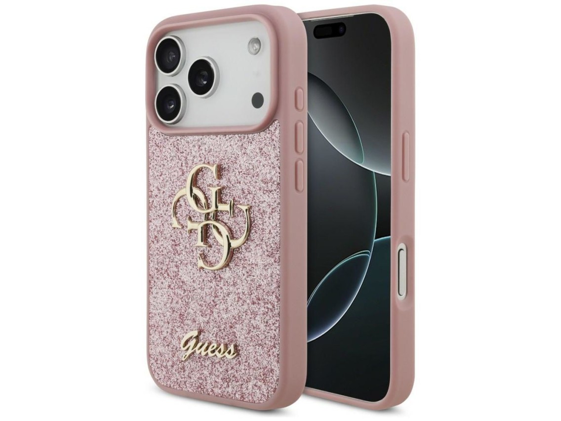 Guess Fixed Glitter Big 4G Case for iPhone 17 Pro / 18 Pro - Pink