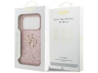 Capa Guess Fixed Glitter Big 4G para iPhone 17 Pro / 18 Pro - Rosa Capa Guess Fixed Glitter Big 4G para iPhone 17 Pro / 18 Pro - Rosa