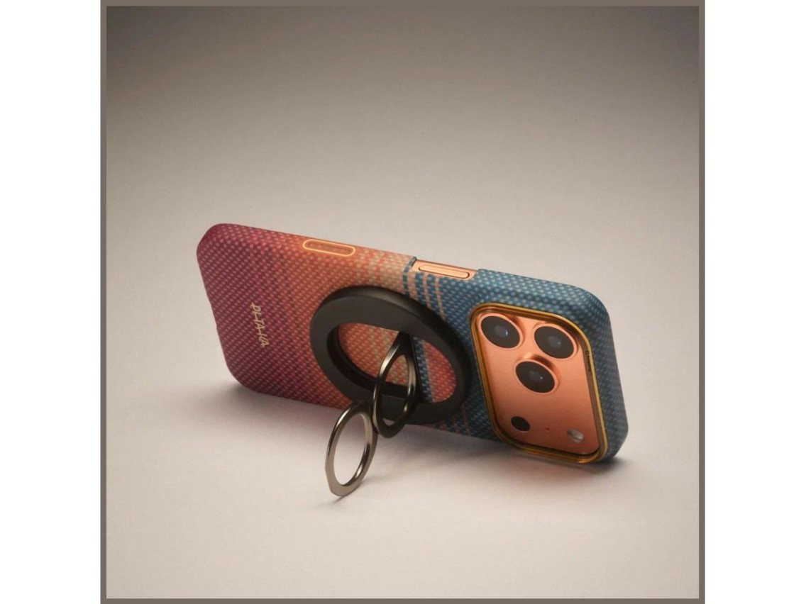 Magnetic holder PITAKA MagEZ Grip 3 MagSafe California Dream for phone sunset black
