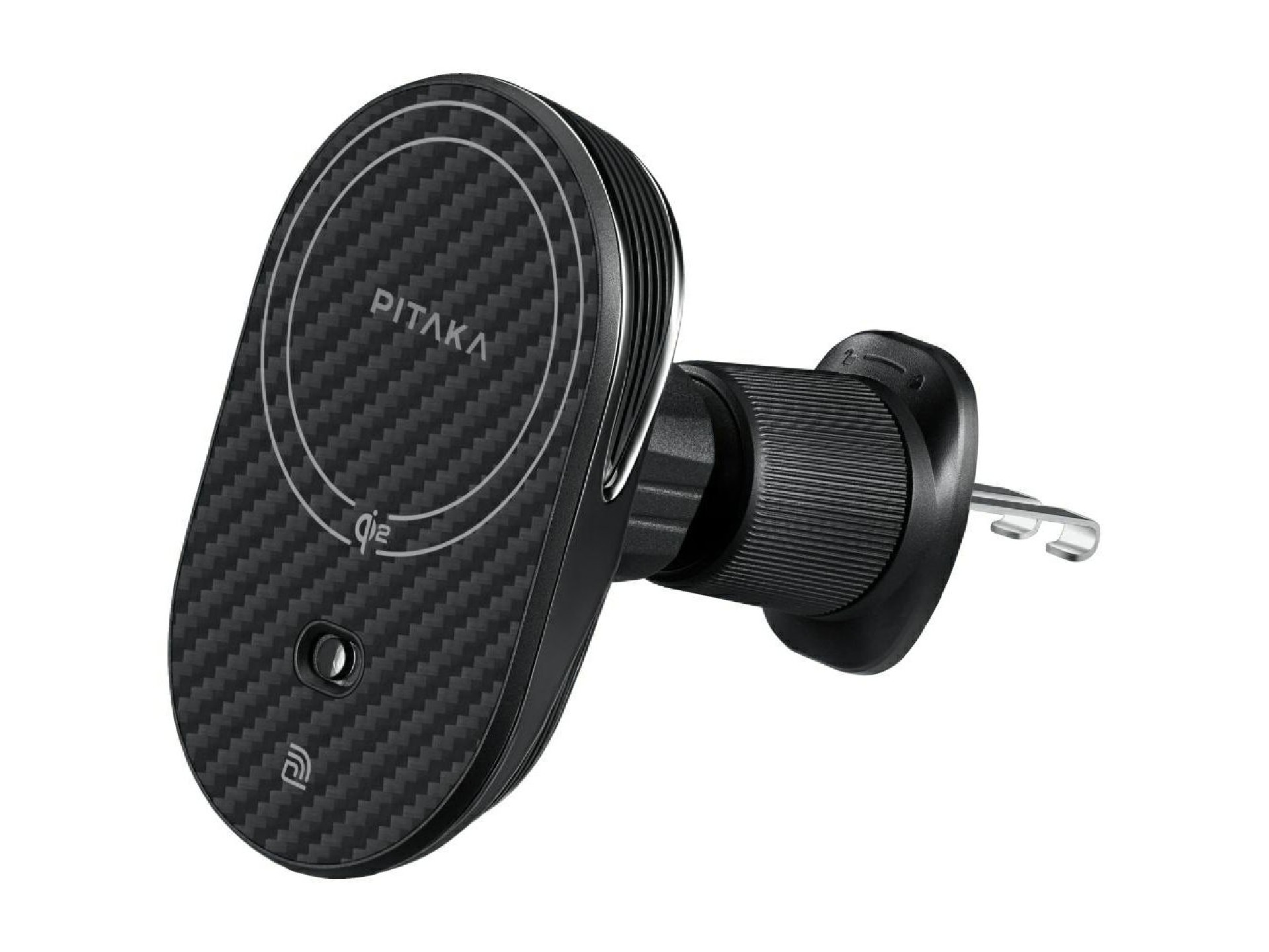 Soporte para coche con cargador inalámbrico PITAKA MagEZ Pro 2 Qi2 15W NFC MagSafe negro gris