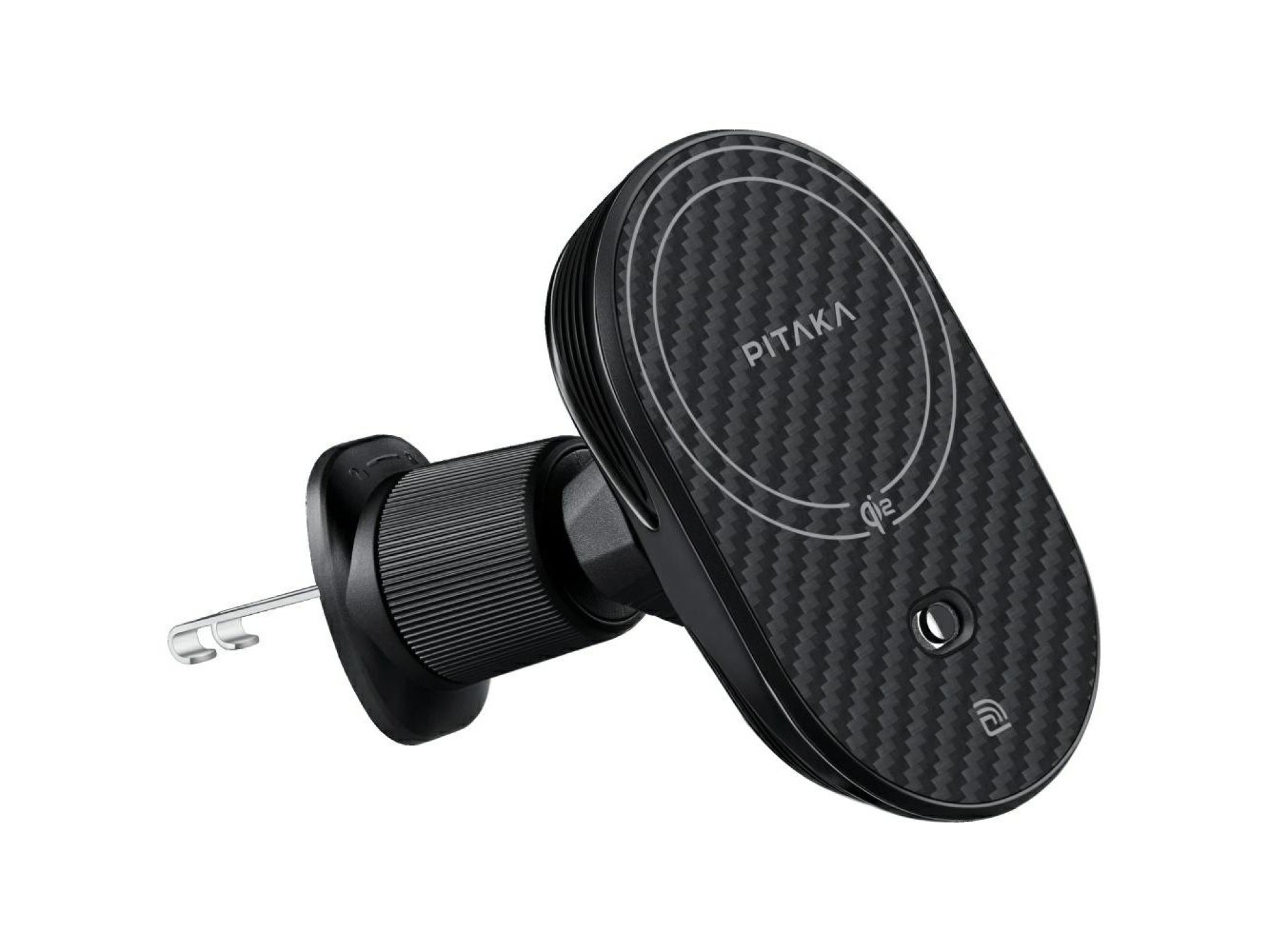 Soporte para coche con cargador inalámbrico PITAKA MagEZ Pro 2 Qi2 15W NFC MagSafe negro gris