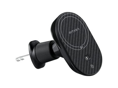 Soporte para coche con cargador inal�mbrico PITAKA MagEZ Pro 2 Qi2 15W NFC MagSafe negro gris