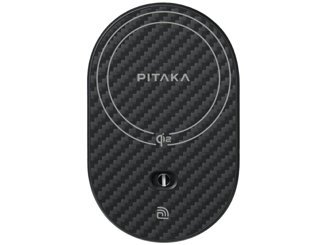 Soporte para coche con cargador inalámbrico PITAKA MagEZ Pro 2 Qi2 15W NFC MagSafe negro gris
