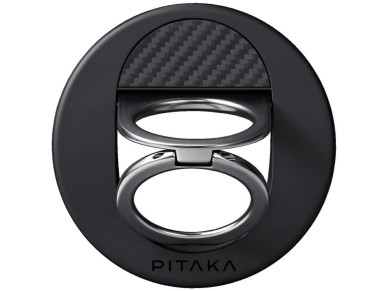 Suporte magn�tico PITAKA MagEZ Grip 3 MagSafe para celular, preto e cinza.