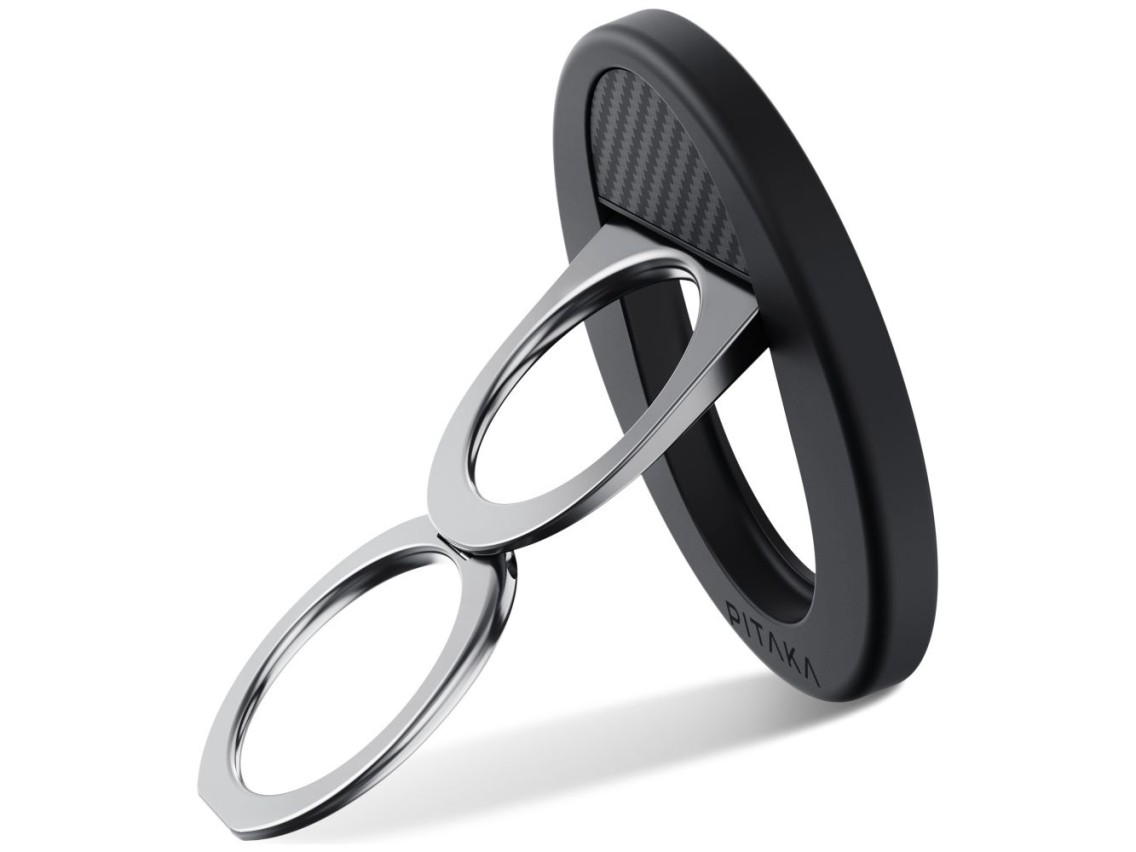 Magnetic holder PITAKA MagEZ Grip 3 MagSafe for phone black grey