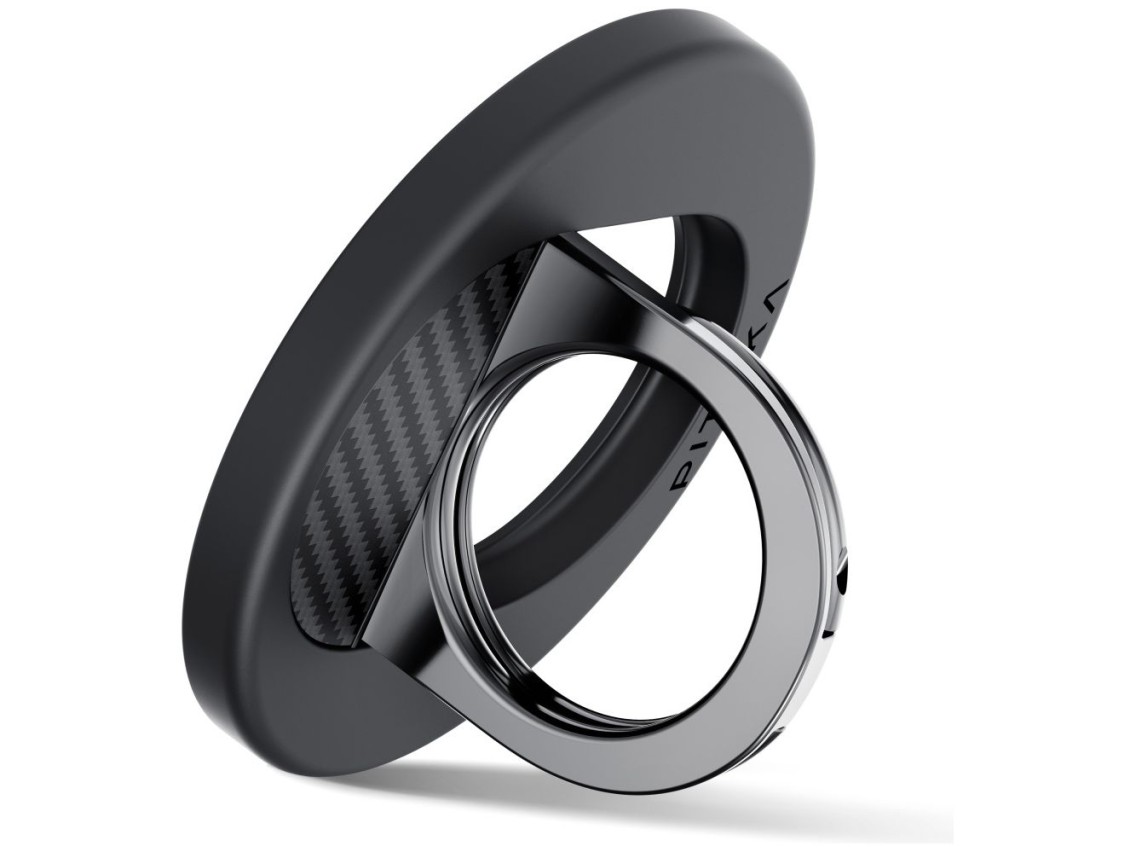 Magnetic holder PITAKA MagEZ Grip 3 MagSafe for phone black grey