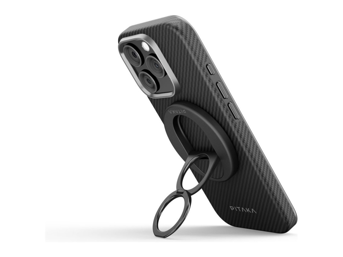 Magnetic holder PITAKA MagEZ Grip 3 MagSafe for phone black grey