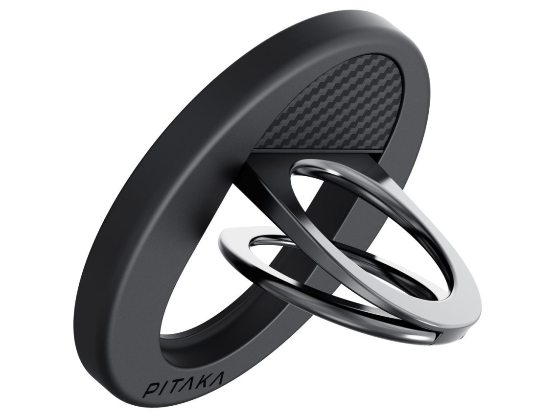 Magnetic holder PITAKA MagEZ Grip 3 MagSafe for phone black grey