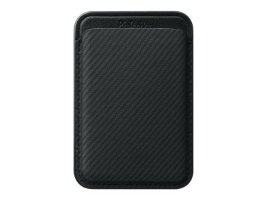 Carteira magn�tica PITAKA Woven Wallet MagSafe para celular, preta e cinza.