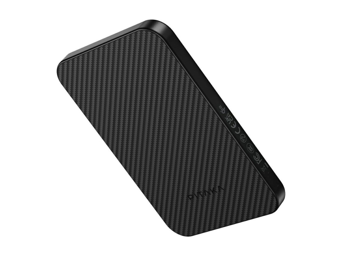 Powerbank PITAKA Aramid Fiber Qi2 MagSafe black-grey