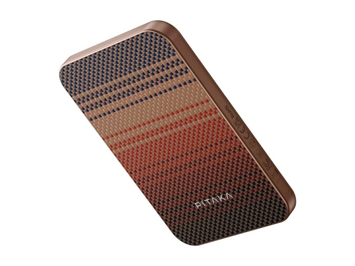 Power bank PITAKA Fibra Aramida Qi2 MagSafe atardecer