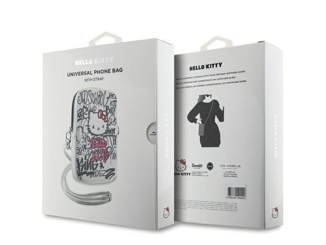 Bolsa Hello Kitty Graffiti Kitty Head - branca