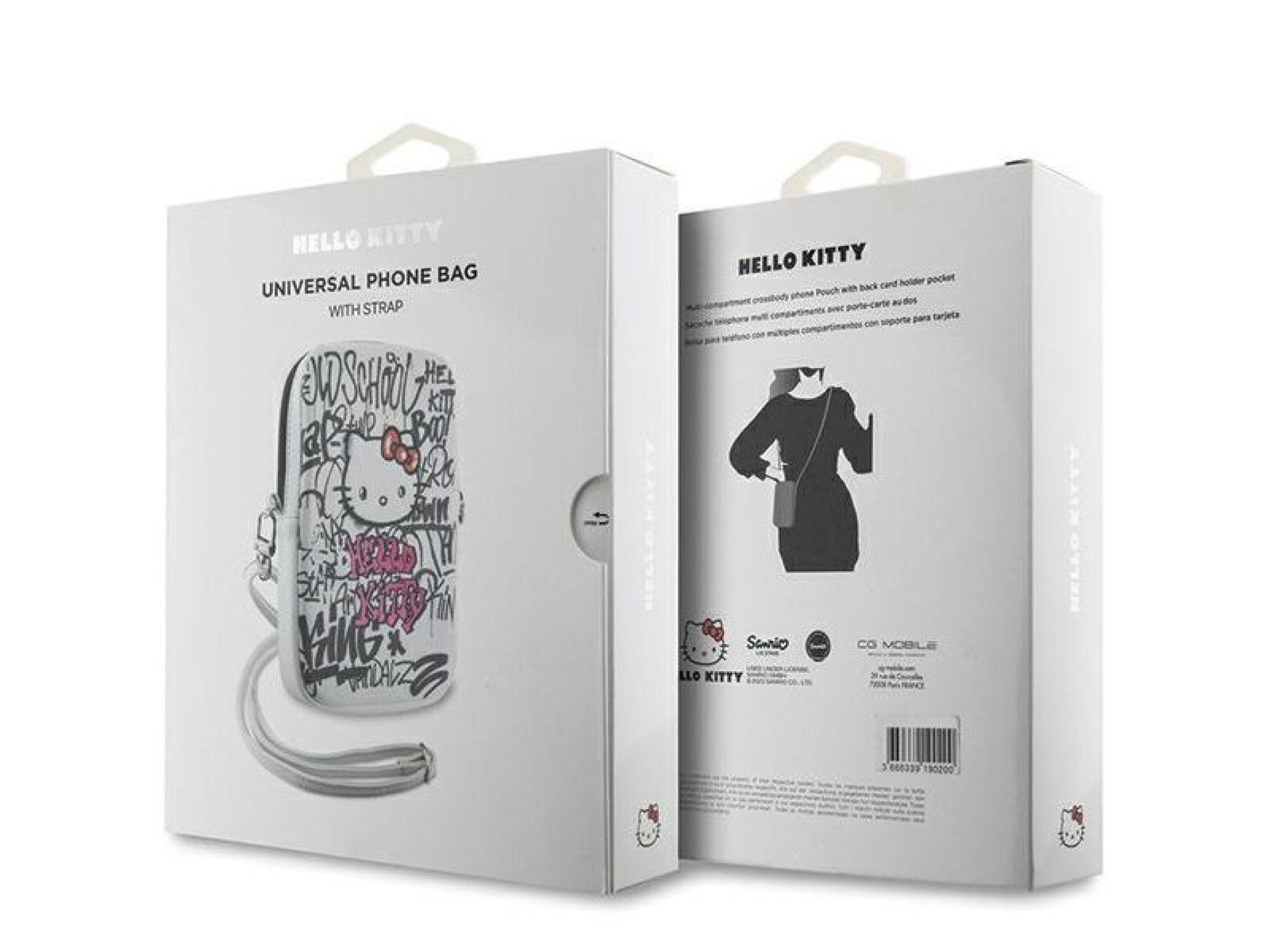 Bolsa Hello Kitty Graffiti Kitty Head - branca