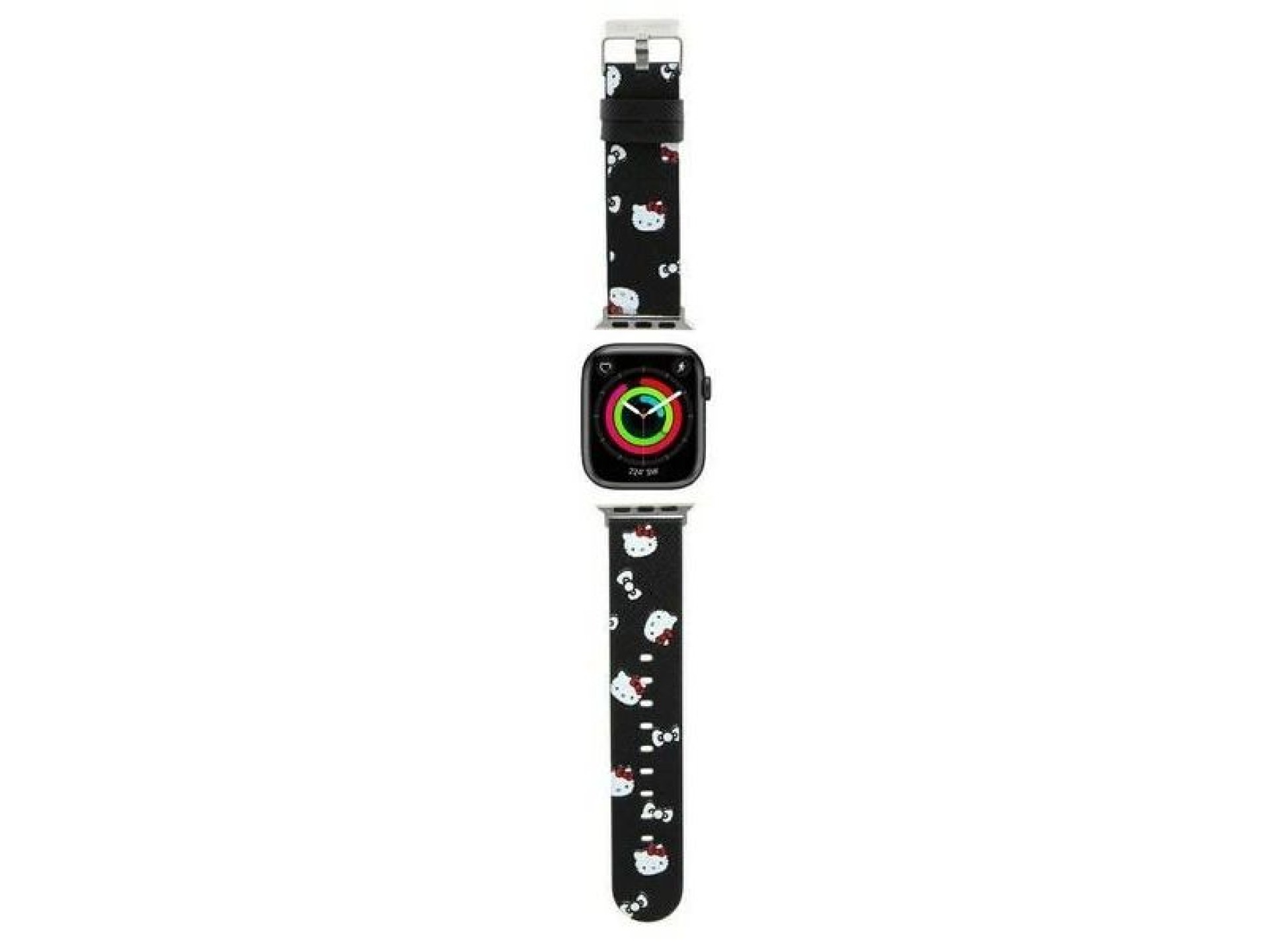 Correa con estampado de cabezas y lazos de Hello Kitty para Apple Watch de 38/40/41 mm - Negra