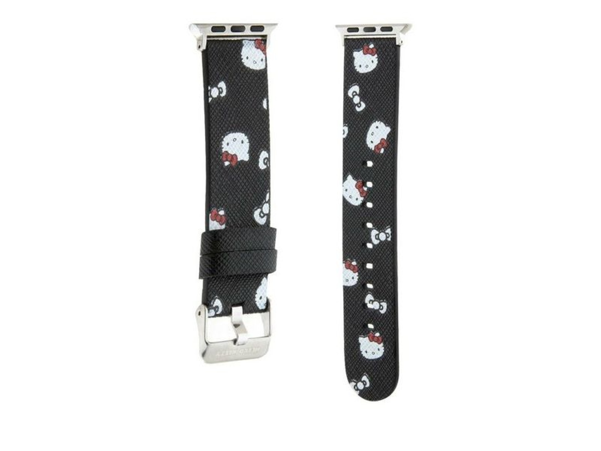 Correa con estampado de cabezas y lazos de Hello Kitty para Apple Watch de 38/40/41 mm - Negra