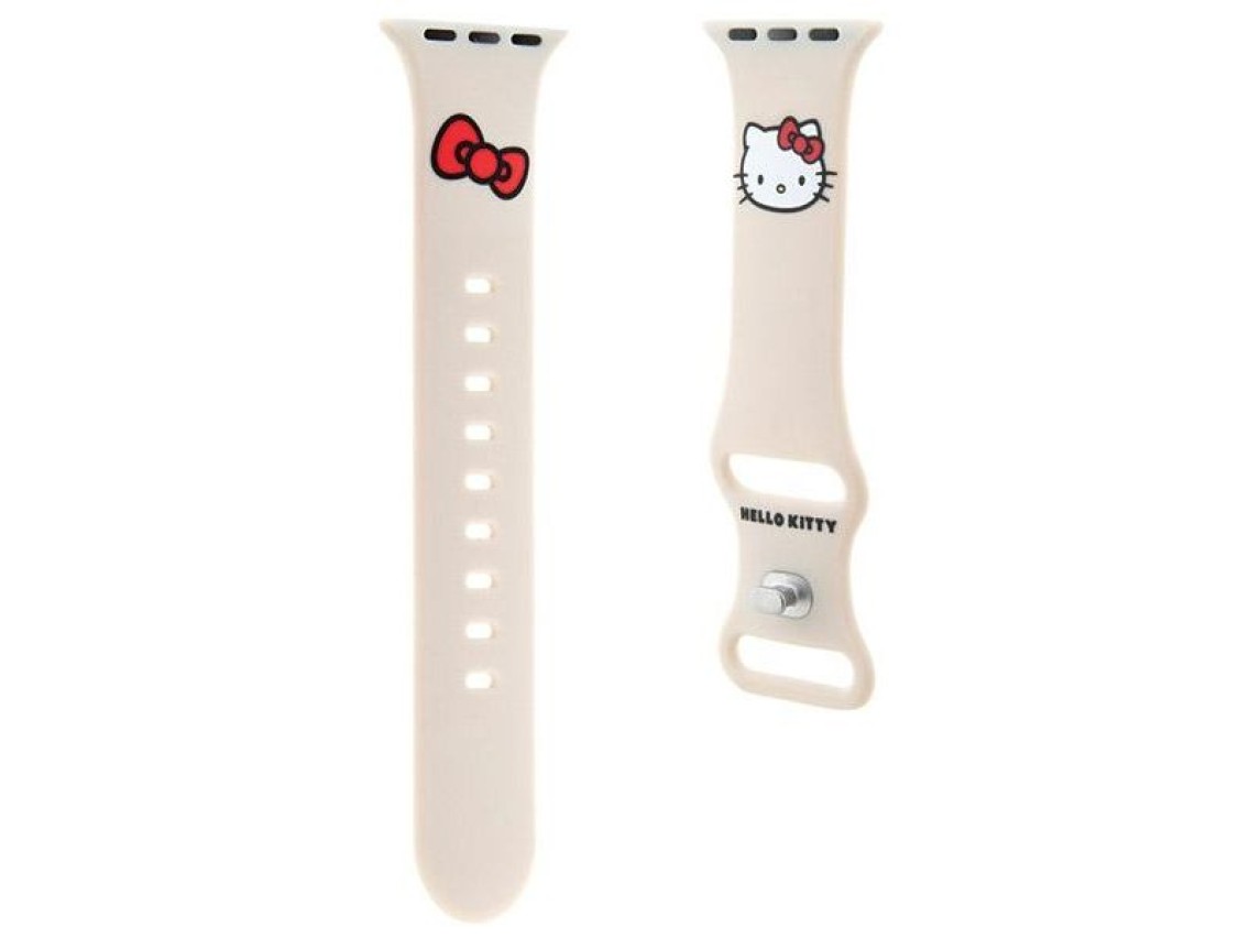 Correa de silicona con forma de cabeza de Hello Kitty para Apple Watch de 38/40/41 mm - beige