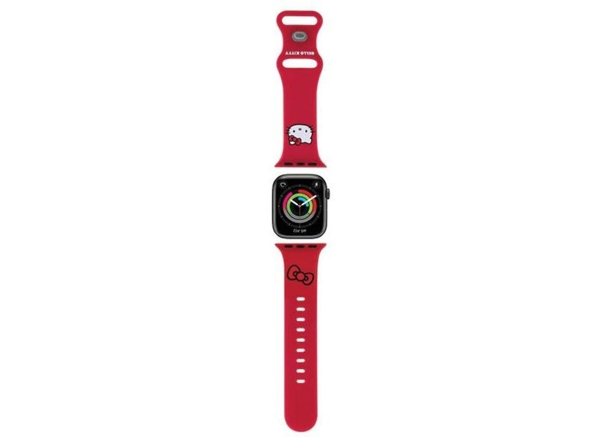 Correa de silicona con forma de cabeza de Hello Kitty para Apple Watch de 38/40/41 mm - roja