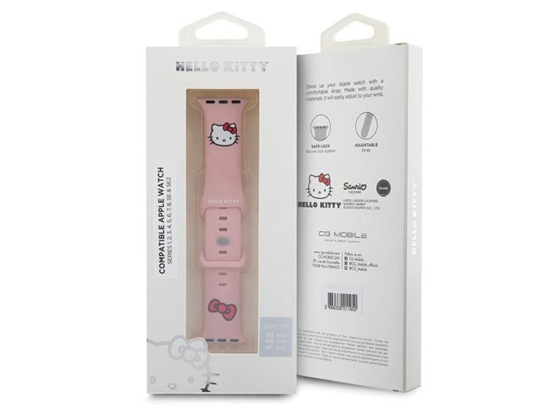 Hello Kitty Silicone Kitty Head strap for Apple Watch 38/40/41mm - pink