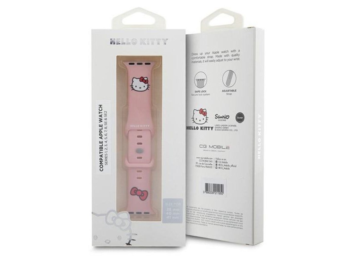 Hello Kitty Silicone Kitty Head strap for Apple Watch 38/40/41mm - pink