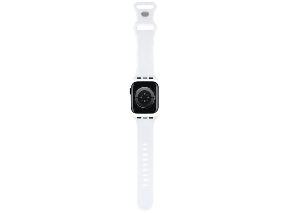 Pulseira de silicone Hello Kitty com laços e listras para Apple Watch 38/40/41 mm - Preta