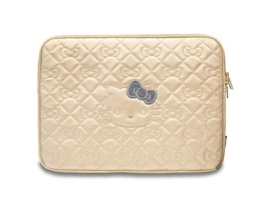 Hello Kitty Zip PU Quilted Bows case for a 14" laptop - gold Hello Kitty Zip PU Quilted Bows case for a 14" laptop - gold