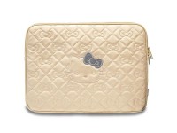 Capa Hello Kitty Zip PU acolchoada com la�os para laptop de 14" - dourada