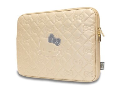 Hello Kitty Zip PU Quilted Bows case for a 14" laptop - gold Hello Kitty Zip PU Quilted Bows case for a 14" laptop - gold