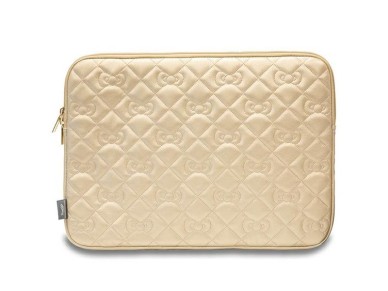 Hello Kitty Zip PU Quilted Bows case for a 14" laptop - gold Hello Kitty Zip PU Quilted Bows case for a 14" laptop - gold