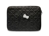Capa Hello Kitty Zip PU acolchoada com la�os para laptop de 14" - preta