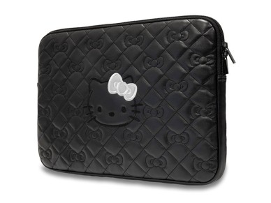 Hello Kitty Zip PU Quilted Bows case for a 14" laptop - black Hello Kitty Zip PU Quilted Bows case for a 14" laptop - black