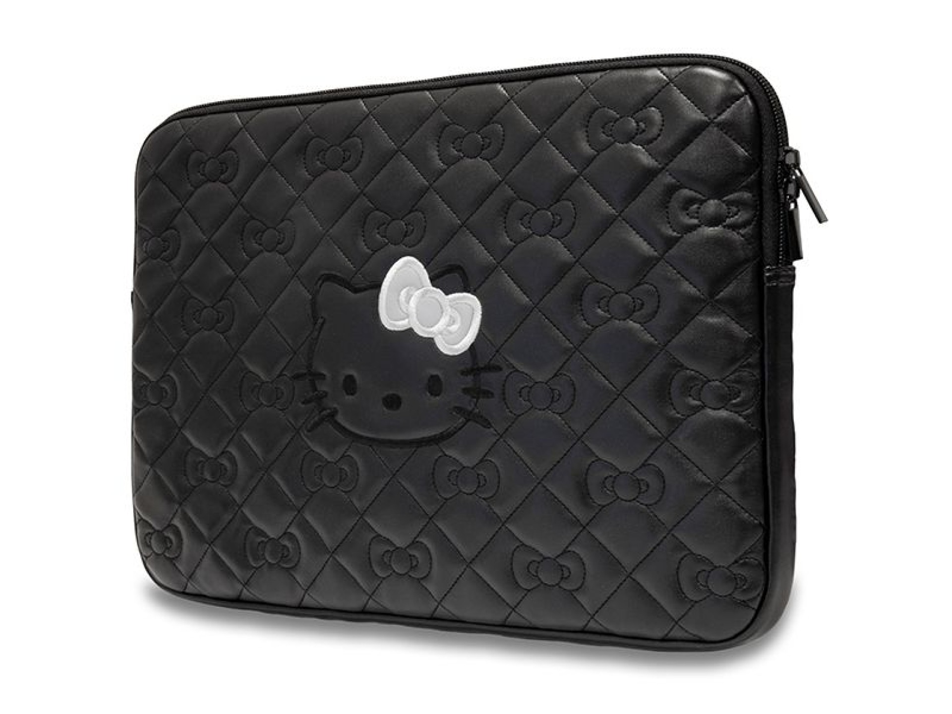Capa Hello Kitty Zip PU acolchoada com laços para laptop de 14